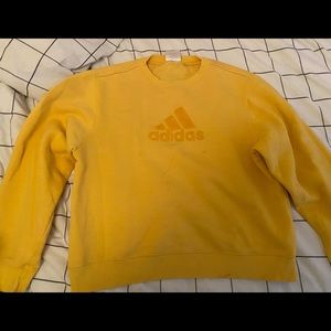 Vintage Adidas Crewneck Yellow Sweatshirt L